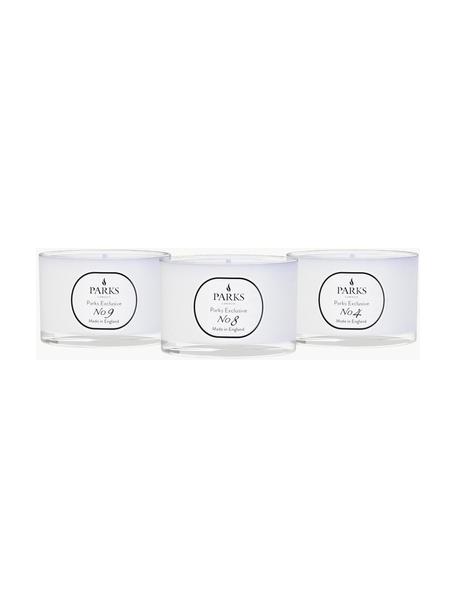 Set de velas perfumadas Parks Exclusive, 3 uds., Recipiente: vidrio, Fragancias diferentes, Ø 7 x Al 5 cm