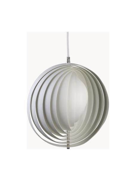 Lampada a sospensione Moon, design Verner Panton, Paralume: metallo rivestito, Bianco, Apertura lampada a destra