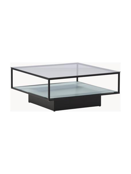Couchtisch Maglehem mit Glasplatte, Tischplatte: Glas, Gestell: Stahl, beschichtet, Transparent, Schwarz, B 90 x T 90 cm