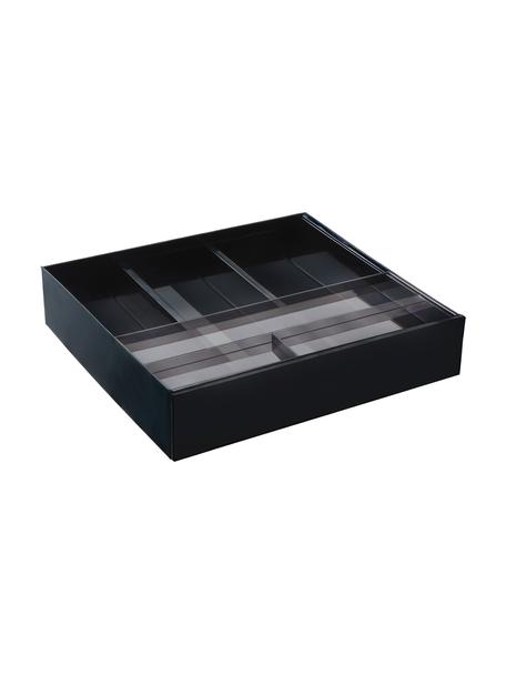 Organizador de cubiertos de cocina extensible Tower, Plástico, Negro, An 25 x Al 6 cm