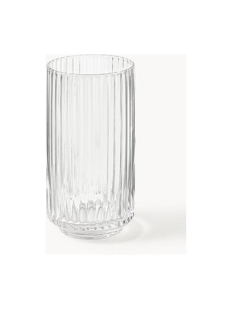 Vasos highball soplados artesanalmente Aleo, 4 uds., Vidrio, Transparente, Ø 7 x Al 14 cm, 430 ml