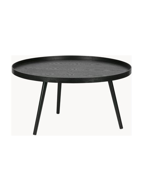 Mesa de centro redonda Mesa, Tablero: tablero de fibras de dens, Patas: madera de pino pintado, Negro, Ø 78 cm