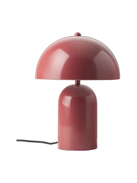 Kleine retro tafellamp Walter, Lampenkap: gepoedercoat metaal, Lampvoet: gepoedercoat metaal, Rood, glanzend, Ø 25 x H 34 cm