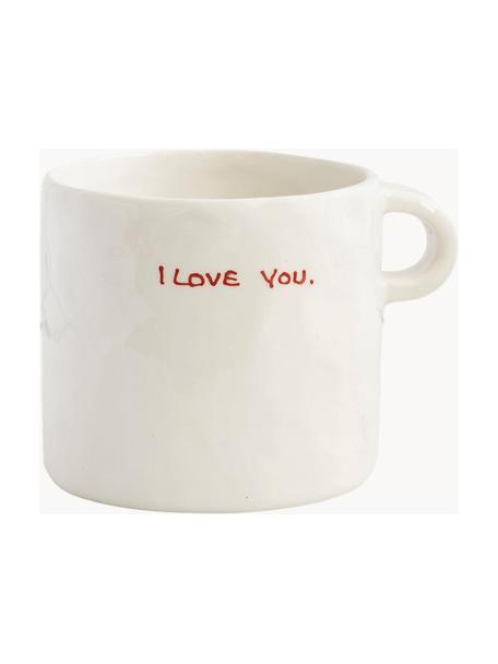 Ręcznie malowany kubek I Love You, Kamionka, I Love You, Ø 10 x W 9 cm, 500 ml