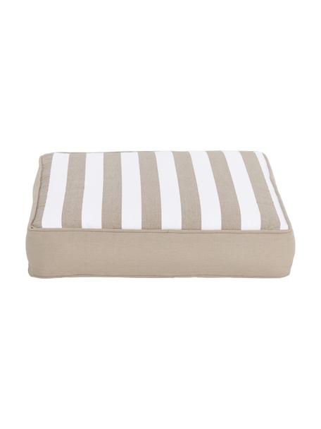Hohes Sitzkissen Timon in Taupe/Weiß, gestreift, Bezug: 100% Baumwolle, Beige, B 40 x L 40 cm