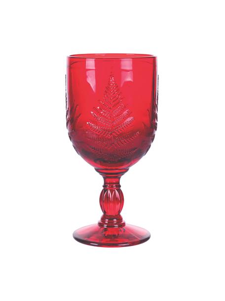 Kieliszek do wina z ryflowaną powierzchnią Aspen, 6 szt., Szklanka, Czerwony, Ø 8 x W 17 cm, 240 ml