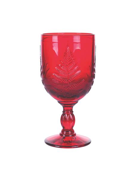 Verres à vin texturés rouges Noël Aspen, 6 pièces, Verre, Rouge, blanc, Ø 8 x haut. 17 cm, 240 ml