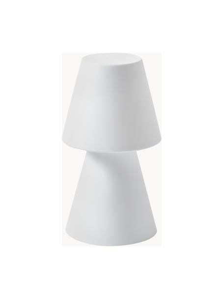 Lámpara de mesa regulable para exterior Lola, portátil, con cambio de color y mando a distancia, Lámpara: polietileno, Cable: plástico, Blanco, Ø 11 x Al 20 cm
