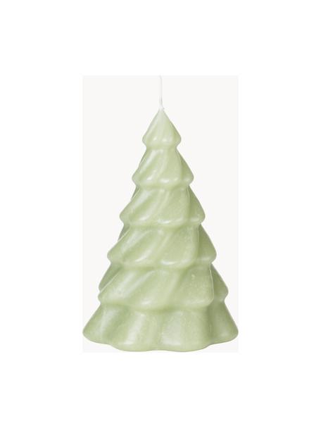 Vánoční svíčka ve tvaru vánočního stromečku Pinus, Parafín, Šalvějově zelená, Ø 10 cm, V 14 cm