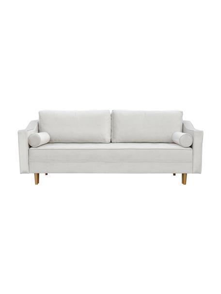 Sofa  z aksamitu z funkcją spania Zoja (2-osobowa), Tapicerka: 100% aksamit poliestrowy, Nogi: drewno lakierowane, Beżowy, S 221 x G 99 cm
