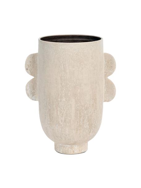 Vase en grès fait main Darius, Grès cérame, Beige, Ø 18 x haut. 30 cm