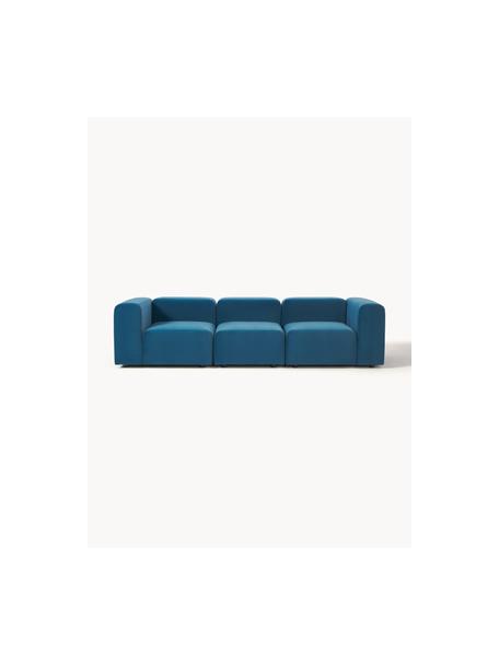 Modulares Samt-Sofa Lena (4-Sitzer), Bezug: Samt (100 % Polyester) De, Gestell: Kiefernholz, Schichtholz,, Samt Petrol, B 284 x T 106 cm