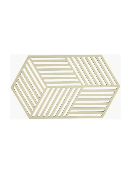Dessous de plat en silicone Hexagon, Silicone, Beige clair, larg. 14 x long. 24 cm
