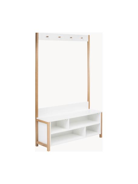 Garderobe Northgate mit Ablage, Korpus: Mitteldichte Holzfaserpla, Weiss, Eichenholz, B 120 x H 182 cm