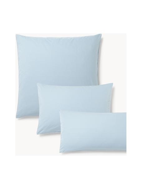 Funda de almohada de percal Elsie, Azul claro, Cama 80 cm (135 x 200 cm)