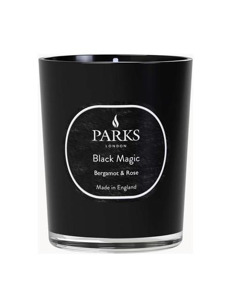 Duftkerze Black Magic (Bergamotte & Rose), Behälter: Glas, Deckel: Metall, Bergamotte & Rose, Ø 7 x H 9 cm