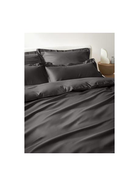 Baumwollsatin-Bettdeckenbezug Premium, Webart: Satin Fadendichte 400 TC,, Dunkelgrau, B 155 x L 220 cm