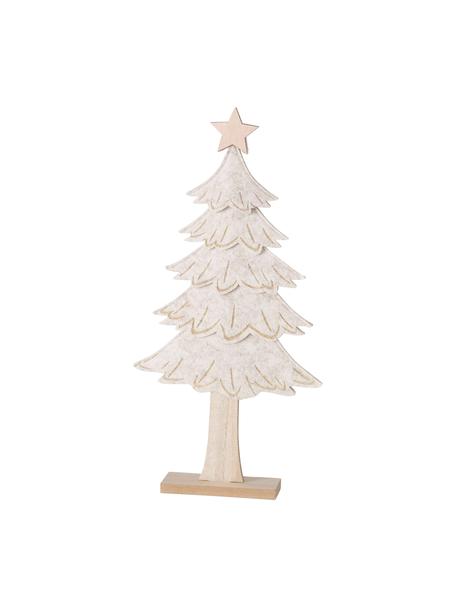 Deko-Weihnachtsbaum Janne, Mitteldichte Holzfaserplatte (MDF), Polyester-Filz, Beige, Helles Holz, B 23 x H 47 cm