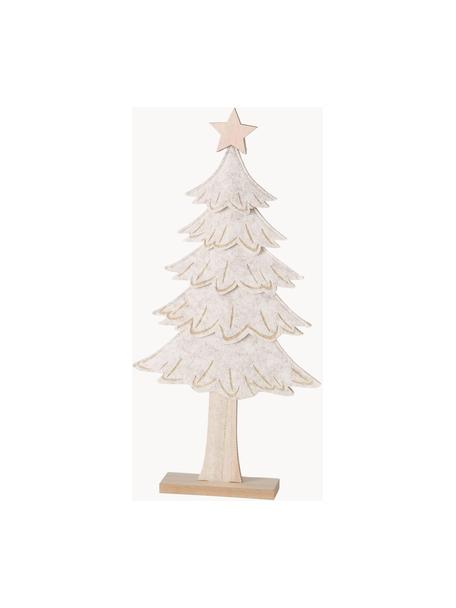 Sapin de Noël décoratif Janne, MDF (panneau en fibres de bois à densité moyenne), feutre de polyester, Beige, beige, larg. 23 x haut. 47 cm