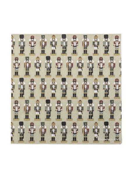 Serviettes en papier Noël casse-noisette Darren, 20 pièces, Papier, Beige, imprimé, larg. 2 cm x long. 1,5 m