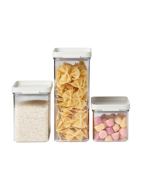 Opbergpottenset Omnia, 3-delig, Kunststof, BPA-vrij, Wit, transparant, Set met verschillende formaten