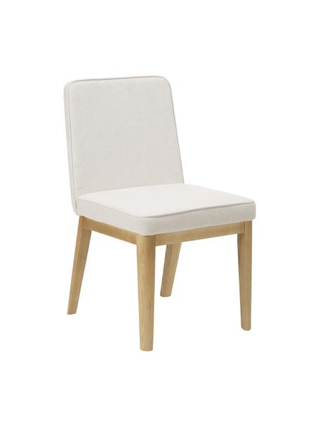 Chaise rembourrée couleur crème Koga, Tissu blanc crème, larg. 47 x haut. 86 cm
