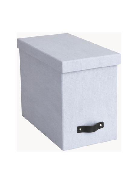 Hängeregister-Box Johan, Box: Canvas, fester Karton (10, Griff: Leder, Hellgrau, Braun, B 19 x T 35 cm