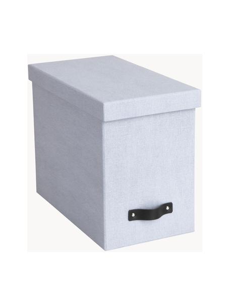 Caja organizadora Jahan, Caja: canvas, cartón rígido (10, Asa: cuero, Gris claro, marrón, L 19 x An 35 cm