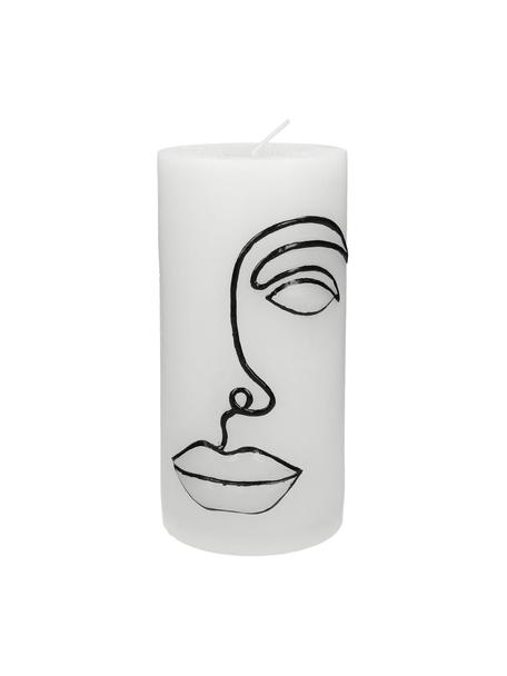 Bougie décorative Face, Cire, Blanc, noir, Ø 7 x haut. 15 cm