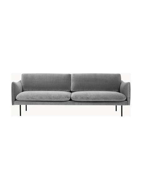 Sametová pohovka Moby (3místná), Šedá, Š 220 cm, H 95 cm