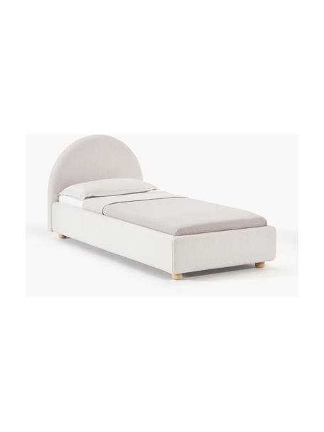 Cama individual Ebba, con espacio de almacenamiento, Tapizado: 100% polipropileno Alta r, Estructura: madera de pino maciza y p, Patas: madera de pino macizo con, Tejido beige, An 90 x L 200 cm