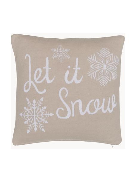 Povlak na polštář Let It Snow, 100% česaná bavlna, Béžová, Š 40 cm, D 40 cm