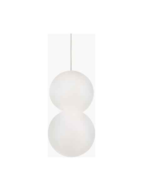 Kleine hanglamp Zero van glas en beton, Lampenkap: gips, opaalglas, Wit, Ø 10 x H 20 cm