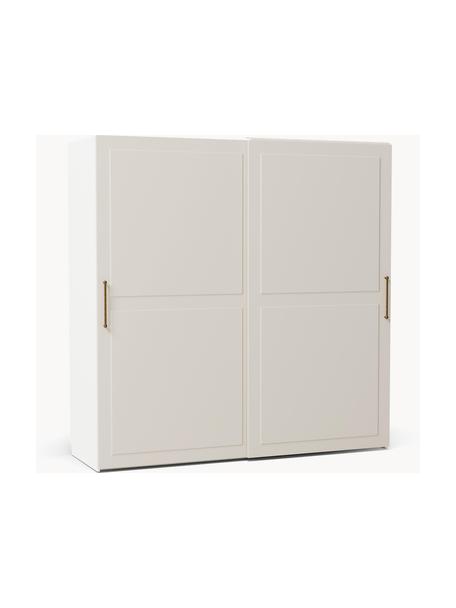 Armario modular Charlotte, 2 puertas correderas (200 cm), diferentes variantes, Estructura: tablero aglomerado revest, Beige, Interior Basic (An 200 x Al 200 cm)