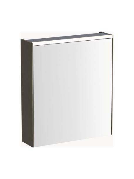 Bad-Spiegelschrank Nesta mit LED-Beleuchtung und Bewegungssensor, dimmbar, Korpus: Mitteldichte Holzfaserpla, Spiegelfläche: Spiegelglas, Schwarz, B 60 x H 70 cm
