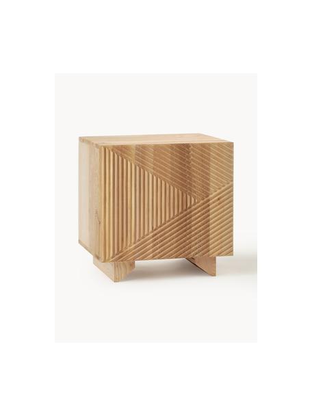 Table de chevet bois de frêne massif Louis, Bois de frêne massif, laqué, Bois de frêne, larg. 50 x haut. 50 cm