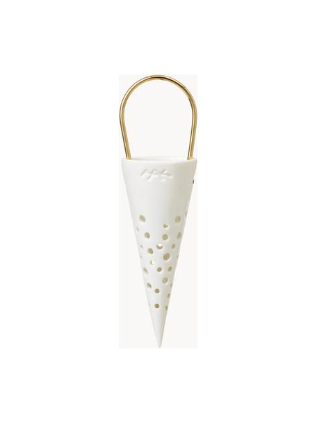 Cono natalizio fatto a mano in Fine Bone China Nobili, Fine bone china, Bianco, Ø 5 x Alt. 16 cm