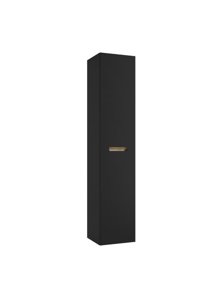 Vysoká koupelnová skříňka Senso, Š 35 cm, Dřevotřísková deska MDF, 4 skleněné police, Černá, Š 35 cm, V 170 cm