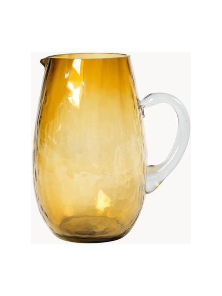 Velký ručně foukaný džbánek Hammered, 2 l, Sklo, Žlutá, 2 l