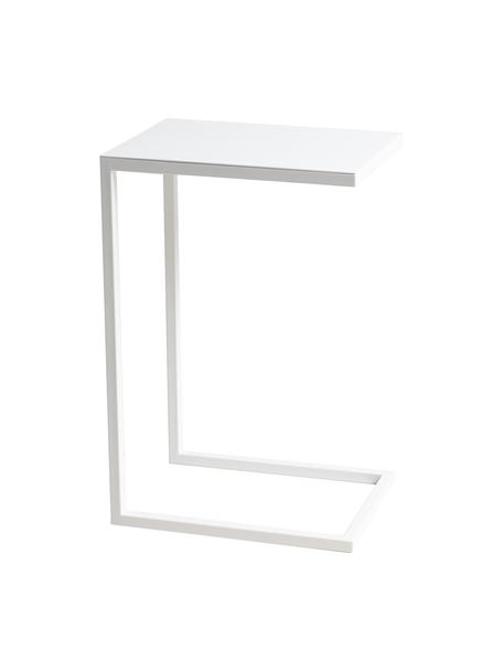 Kovový pomocný stolík Lupe, Potiahnutý kov, Biela, Š 40 x V 60 cm