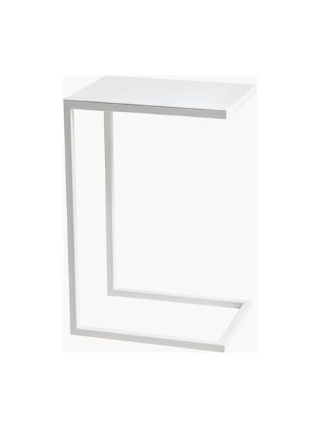 Table d'appoint en métal Lupe, Métal, enduit, Blanc, larg. 40 x haut. 60 cm