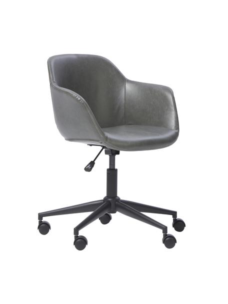 Kancelářská otočná židle z imitace kůže s úzkým skořepinovým sedákem Fiji, Šedá, Š 66 cm, H 66 cm