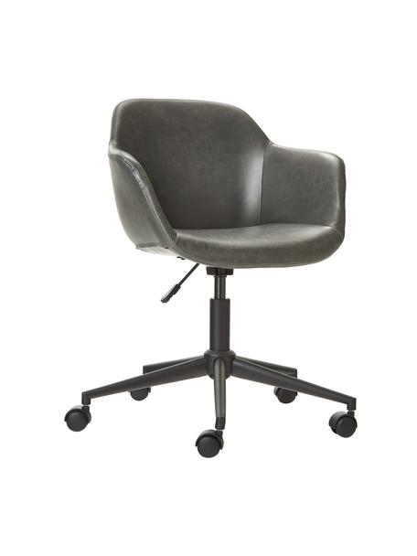 Chaise de bureau cuir synthétique gris, assise étroite Fiji, Cuir synthétique gris, larg. 66 x prof. 66 cm