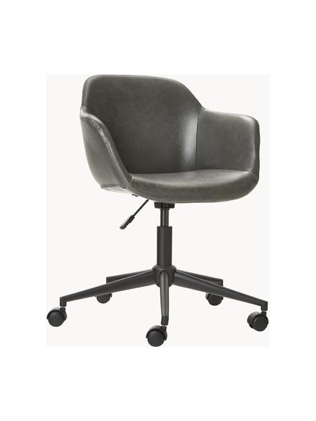 Chaise de bureau cuir synthétique gris, assise étroite Fiji, Cuir synthétique gris, larg. 66 x prof. 66 cm