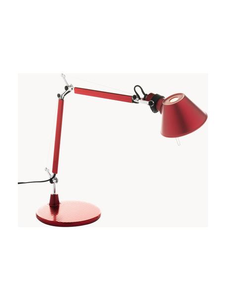 Lampa biurkowa Tolomeo Micro, Stelaż: aluminium powlekane, Czerwony, S 45 x W 37-73 cm