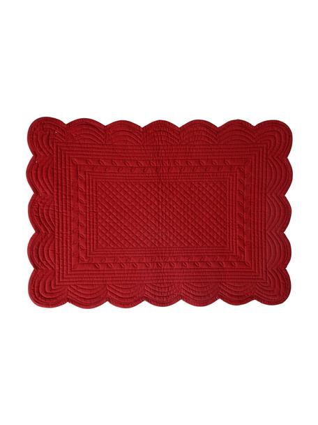Podkładka z bawełny Boutis, 2 szt., Bawełna, Czerwony, S 49 x D 34 cm