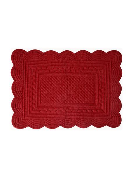 Placemats Boutis, 2 stuks, Katoen, Rood, B 49 x L 34 cm