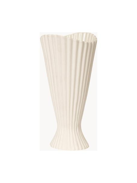 Vase Fountain, H 23 cm, Steinzeug, glasiert, Off White, B 12 x H 23 cm