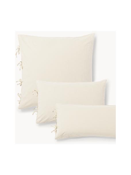 Taie d'oreiller en percale de coton délavé Leonie, Beige clair, larg. 50 x long. 70 cm