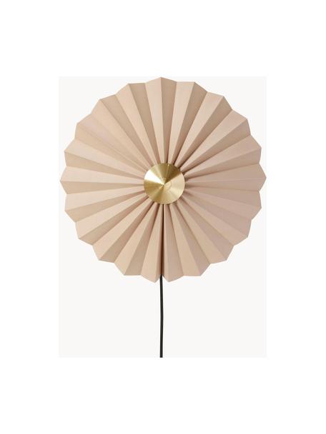 Nástenná lampa z papieru Tenty, Béžová, mosadzné odtiene, Ø 48 x H 16 cm